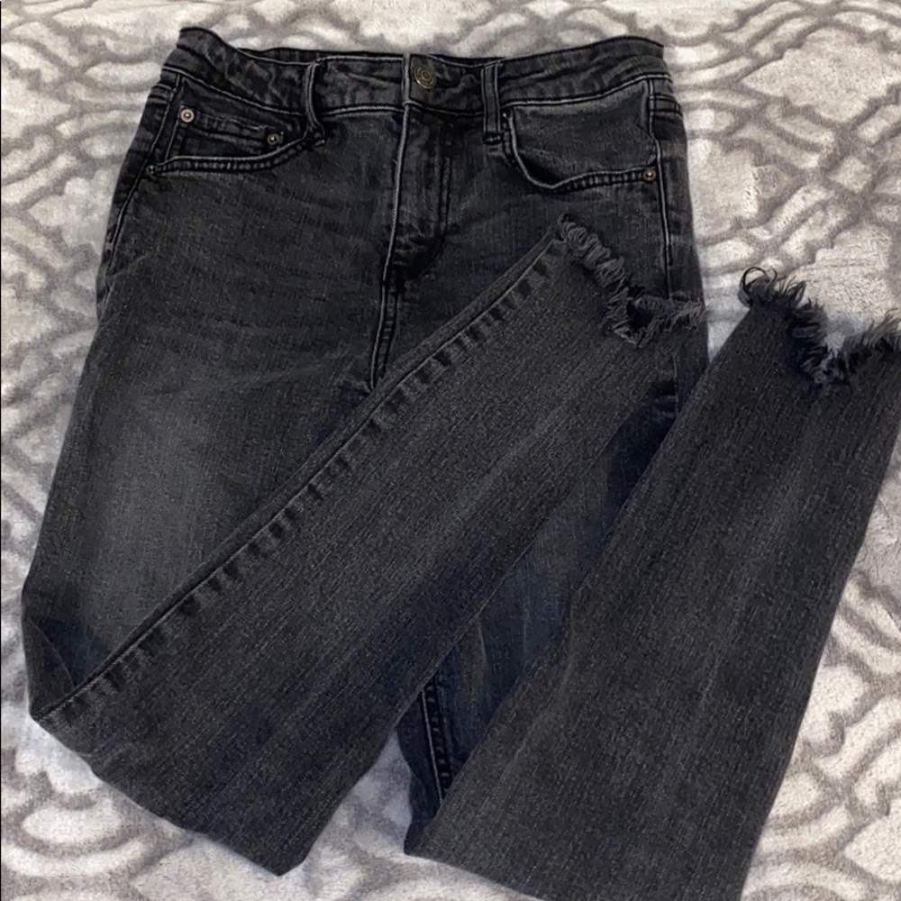 Black Slightly Distressed Skinny Jeans
